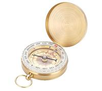 Oiieco Brújula vintage de latón, pequeña brújula de bolsillo retro de cobre con tapa abatible, brújula portátil para exteriores, para senderismo, camping, viajes, navegación, brújula clásica, idea de