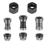 Oiieco Juego de 6 portabrocas de enrutador, 6 mm, 6,35 mm, 8 mm, adaptador de pinza de acero con 2 tuercas, compatible con enrutador Katsu, accesorios de enrutador Makita, para fresa, grabado, recorte