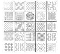 Oiieco Sashiko - Juego de 25 plantillas de diseño textil de 12 x 11,9 cm para sashiko Starter Set, plantillas de colchas y plantillas de plantillas, ideal para principiantes y creativos