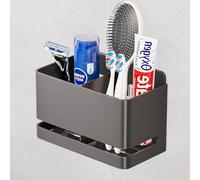 Oiieco Soporte de aluminio para cepillo de dientes eléctrico, autoadhesivo para montaje en pared, apto para cepillo de dientes, pasta de dientes, maquinilla de afeitar y peine, etc. Almacenamiento de