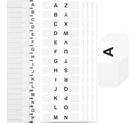 OIIKI 104 pestañas blancas del alfabeto, calcomanías del alfabeto de la A a la Z, 26 letras, índices alfabéticos, etiquetas adhesivas del alfabeto escolar para libros, diccionario, notas, archivo, 4