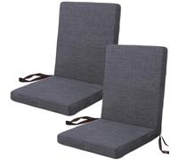 OIJKLA Cojín para Silla de Jardín, 2 Piezas, 110 x 50 x 5 cm, con Respaldo Alto y Lazos, para Asientos de Jardín y Tumbonas