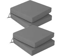 OIJKLA Cojines Impermeables para Silla de Exterior, 35 x 35 cm (4 Unidades), para jardín, Muebles de Exterior con Lazos, sillas de Comedor y sillones.