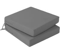 OIJKLA Cojines para Silla de 45 x 45 cm (2 Unidades), Impermeables, para jardín, Muebles de Exterior con Lazos, sillas de Comedor y sillones.