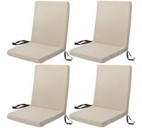 OIJKLA Cojines para sofá de jardín, 4 Piezas, 90 x 45 x 5 cm, cojín para Silla de jardín con Respaldo Alto y Lazos, cojín para Asiento para sillas de jardín, tumbonas.