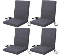OIJKLA Cojines para tumbonas, 4 Piezas, 90 x 45 x 5 cm, cojín de Respaldo Alto para Silla de jardín con Lazos, cojín de Asiento para sillas de jardín, tumbonas.