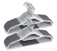 OIKA Perchas de plástico, Paquete de 50 Perchas para Ropa Seca y húmeda con Almohadillas súper Antideslizantes, 0.2 Pulgadas de Grosor, 16.5 Pulgadas, Ahorro de Espacio, Color Gris