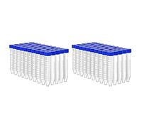 Oikabio 100 tubos de centrífuga cónicos de 15 ml con tapas de rosca, marcas de medición y escritura, contenedores de pruebas de laboratorio