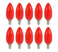 Oikabio 10X Bombilla de Velas de Luz LED Bombilla de Luz Roja con Luces de Luces de Vela con Ahorro de Energia,E14
