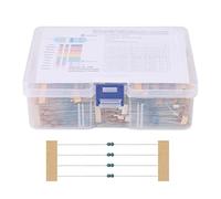 Oikabio 2600 unidades de 130 valores, 1/8 W, 0,125 W, 1 % de resistencia de capa de metal, surtidos, paquete de resistencias surtidas, condensadores sólidos