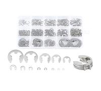 Oikabio 290 piezas/Set E Anillo de Fusible Arandelas Surtido de Acero Inoxidable 1,2-15 Mm Anillo de Fusible Externo para Correa Arandelas Eje