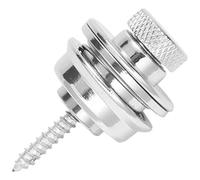 Oikabio 2pzs Cerradura de correa de guitarra antideslizante Hebilla de cinturones de guitarra Hilo de boton para acustica electrica bajo Piezas de correa de guitarra Accesorios-plata