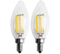 Oikabio 2X Dimmable E12 6W Cob Candle Flame Led Bombilla Lámpara 10 x 3.5cm