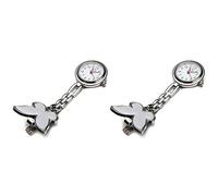 Oikabio 2X Reloj Bolsillo Metal Tipo Enfermera Mariposa Risa Esfera Redondo