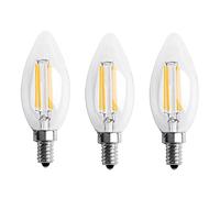 Oikabio 3X Dimmable E12 4W COB Candle Flame Filament LED Bombilla Lámpara 10X3.5cm