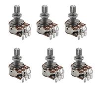 Oikabio 6 Pieza MN500K PotencióMetro de Balance de Mezcla Dual (POT) Interruptor de Control de Tono de Volumen de Bajo de Guitarra