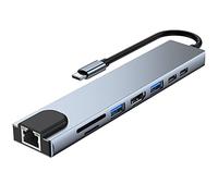 Oikabio 8 en 1 USB C Hub Dock a -Compatible 4K Rj45 Lan 100M Adaptador OTG con PD TF SD Reader para Air M1