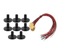 Oikabio 8 fundas para platillos de 38 x 26 mm, fundas negras para platillos y 12 transductores piezoeléctricos precableados, 27 mm