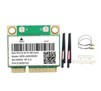 Oikabio -AXE3000H Adaptador de tarjeta WiFi+Antena WiFi 6E 2400Mbps Mini PCI-E para BT 5.2 802.11AX 2.4G/5G/6Ghz Wlan Tarjeta de Red Reemplazo Accesorios