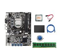 Oikabio B75 Mining Motherboard CPU+Fan+4G DDR3 RAM+120G SSD+ Cable+RJ45 Cable de red 8 USB3.0 (PCIE1X) LGA1155 DDR3 SATA3.0
