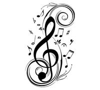 Oikabio Beat Note Música Arte Música Pegatinas de Pared Vinilo Música, Arte Gráfico Musical Decoración del Hogar (Negro) 77X45 cm