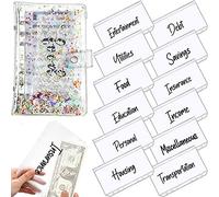 Oikabio Carpeta A6 con cubierta para cuaderno, cubierta de carpeta de PVC, carpeta impermeable de 6 anillas, cuaderno, facturación de costos más coloreada