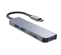 Oikabio Concentrador USB tipo C 5 en 1, portátil tipo C a USB 3.0 + 2 USB 2.0 + SD + TF adaptador multipuerto divisor de concentrador, TC305