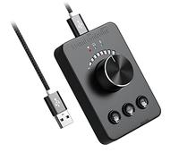 Oikabio Control de volumen externo USB perilla de ajuste Bluetooth 5.1 con reproducción pausa saltar silencio 3 modos de control de volumen ajuste de audio