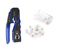 Oikabio Ethernet RJ45 Pass Through Crimp Tool Paquete con CAT6 RJ45 Pass Through Ethernet 50U Modular Plug 25 Pack