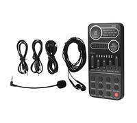 Oikabio Mini tarjeta de sonido universal con cambiador de voz, tarjeta de cambio en portátil con micrófono