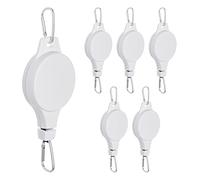 Oikabio Paquete de 6 rollos para plantas, colgadores retráctiles, rollo de plantas fácil de alcanzar, rueda ajustable en altura para colgar plantas en interiores,