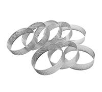 Oikabio Paquete de 8 anillos para tartas, resistentes al calor, perforados para tartas, molde redondo, herramientas para hornear pasteles