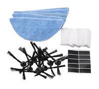 Oikabio Piezas de Recambio 10 Cepillos Laterales + 5 Piezas de Filtro Hepa + 5 Piezas de Paño de Fregona + 10 Piezas para El Aspirador Robot Pro V3 V3S V5S V5S V5S