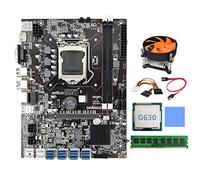 Oikabio Placa base B75 BTC Minería+Cable +DDR3 4GB 1600Mhz RAM LGA1155 8XPCIE USB3.0 Adaptador B75 USB BTC Placa base