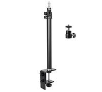 Oikabio Soporte de luz de escritorio con abrazadera C y soporte de mesa ajustable de 1/4 pulgadas para cámara, anillo de luz, con cabeza de bola