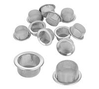 Oikabio Tapa de filtro Mini Tapa de filtro de acero inoxidable Filtros reutilizables Tapa de filtro plateada