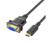 OIKWAN Adaptador USB-C a serie, cable convertidor hembra RS232 DB9 de 1,8 m, chip FTDI, compatible con Windows, Mac, Linux, dispositivo tipo C, aplicaciones industriales, comunicación de