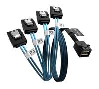 OIKWAN Cable interno HD Mini SAS a 4XSATA, 1 pies SFF-8643 host a 4X SATA cable de destino compatible con disco duro controlador RAID