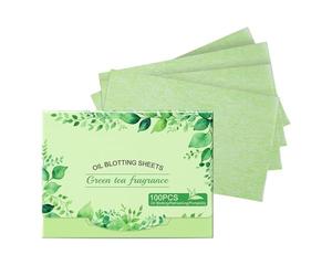 Oil Blotting Sheets, 100pcs Blotting Papers for Oily Face, Refreshing Makeup-Friendly Pads with Green Tea Fragrance, Anti-Shine Wipes, Compact Skin Care Must Have for Travel