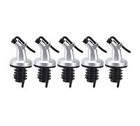 Oil Bottle Spout, Vinegar Bottle Stopper Leak Proof Nozzle 5PCS Set for Kitchen Restaurant, Premium ABS Material