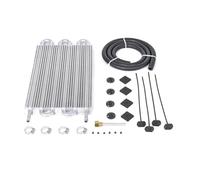 Oil Cooler Kit Enfriador de aceite de transmisión universal de 5/16", kit de enfriador de tubo y aletas de 6 pasos, aluminio Engine Oil Cooler