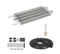 Oil Cooler Kit Kit De Enfriador De Aceite De Transmisión, Correa Tubo De Condensador, Kit De Radiador Universal Para Aire Acondicionado Automóvil De 4, 6 Y 8 Filas Engine Oil Cooler(4 Row Silver)