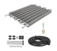 Oil Cooler Kit Kit De Enfriador De Aceite De Transmisión, Correa Tubo De Condensador, Kit De Radiador Universal Para Aire Acondicionado Automóvil De 4, 6 Y 8 Filas Engine Oil Cooler(8 Row Silver)