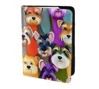 Oil Cute Schnauzer - Soporte para pasaporte con impresión de perros Schnauzer, artículos esenciales de viaje, cartera antirrobo para tarjetas y pasaportes, tamaño para adaptarse a todos los pasaportes