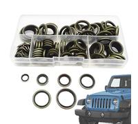 Oil Drain Plug Gasket, 100-Piece Rubber, Crush Washer Sealing Set, 12.8x6.6x2.3cm, in M6-m16 Sizes for Automotive Oil Pan and Engine Maintenance Accessories Various Diameters Cylinder Head Gaskets