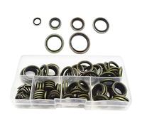 Oil Drain Plug, Washer Gaskets, Sealing Gasket Kit,5.04x2.6x0.91 Inches, Automotive Tool Set, 100x Assorted Sizes M6 M8 M10 M12 M14 M16, Replacement Parts for Car Maintenance and Repair Use