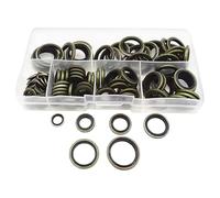 Oil Drain Plug Washer Gaskets, Sealing Gasket Kit, M6-M16 Assorted Sizes, 100X Automotive Replacement Parts, Tool Set for Car Maintenance (5.04x2.6x0.91 inches)
