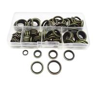 Oil Drain Plug Washer Gaskets Set, 100 Piece Sealing Gasket Kit, M6 M8 M10 M12 M14 M16 Assorted Sizes, Automotive Replacement Tools for Engine Oil Pan, 12.8x6.6x2.3cm