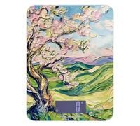 Oil Feeling Blush Peach Blossom - Báscula digital de cocina para alimentos fácil de limpiar de 11 libras/1 onzas, 5 kg/5 g para cocina con 4 unidades para asar jabón, hacer keto (pilas no incluidas)