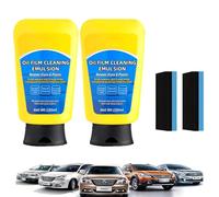 Oil Film Cleaner, 150ml Automotive Oil Film Cleaning Emulsion Renews Glass & Plastic, Oil Film Emulsion Glass Cleaner, Quickly Coat Car Wax Polish Spray, Glass Cleaner for Home and Auto Cleaning (2)
